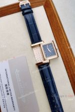 Copy Jaeger-LeCoultre Reverso One Monoface Quartz Watches Rose Gold Blue Ladies